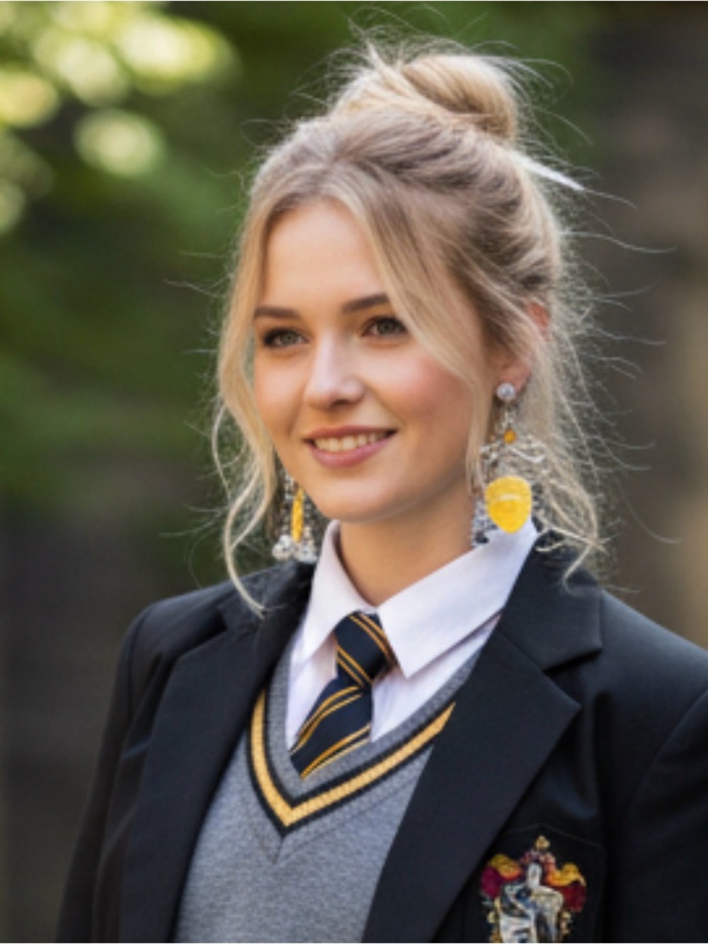 SGC619 Hufflepuff Harry Potter dangle earrings